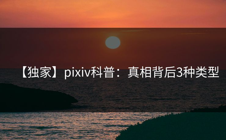 【独家】pixiv科普：真相背后3种类型
