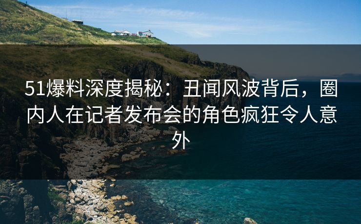 51爆料深度揭秘：丑闻风波背后，圈内人在记者发布会的角色疯狂令人意外